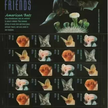 2002 Night Friends American Bats  First Class Postage Stamps (Value Stamp Not Forever) Foreverstamp