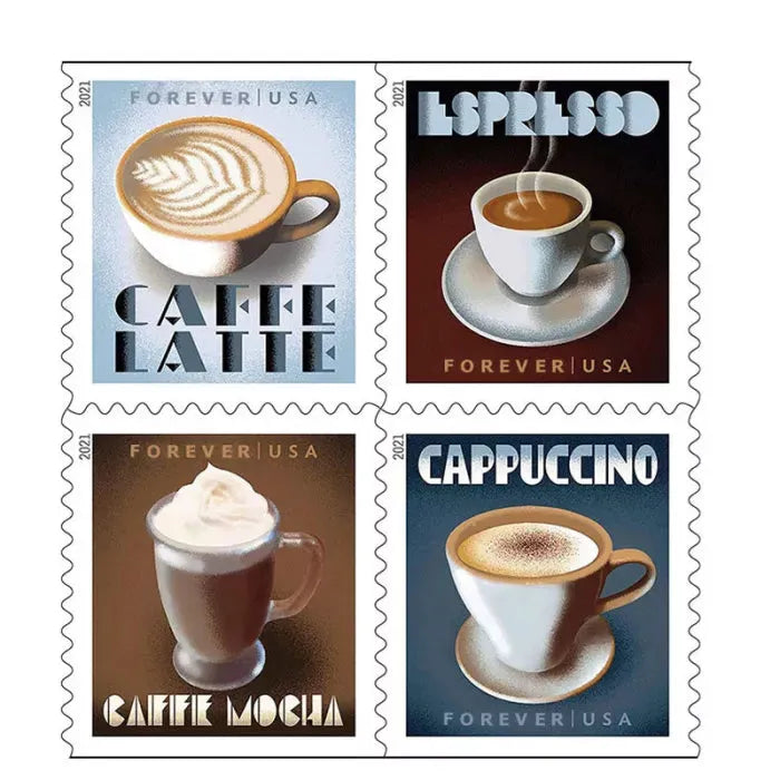 2021 Espresso Drinks Forever First Class Postage Stamps Foreverstamp