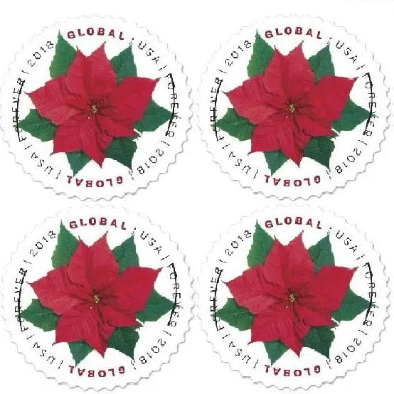 2018 Global Poinsettia International  First Class Forever US Postage Stamps Foreverstamp