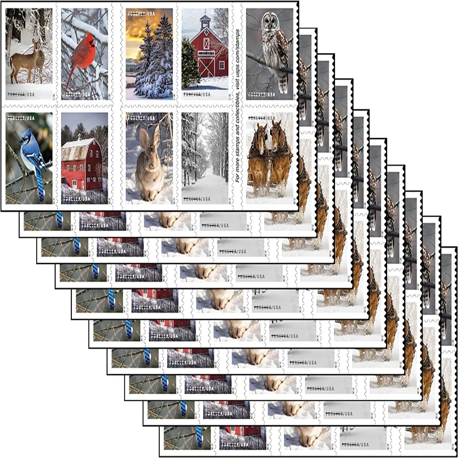 2020 Winter Scenes Forever First Class Postage Stamps Foreverstamp