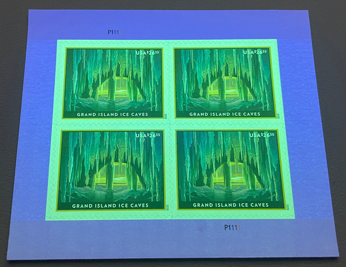 2020 USPS Grand Island Ice Cave Express Priority Stamps lumauv