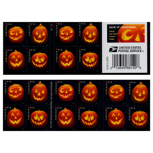 2016 Pumpkin Lantern  Forever First Class Postage Stamps Stamp Online Store