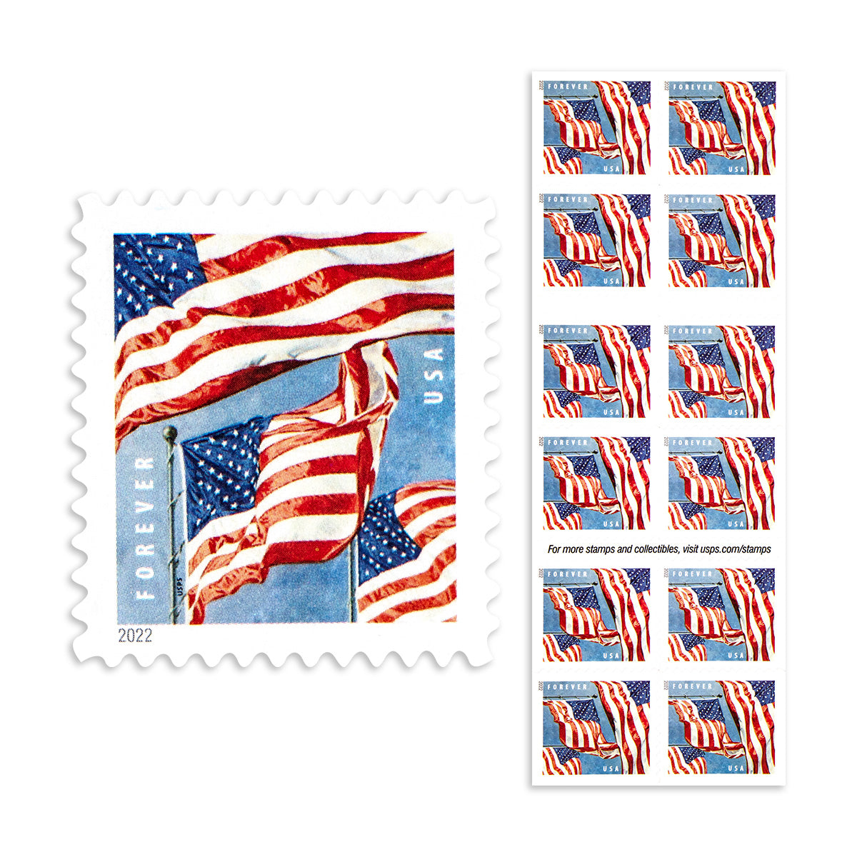 2022 U.S. Flag Forever First Class Postage Stamps Foreverstamp
