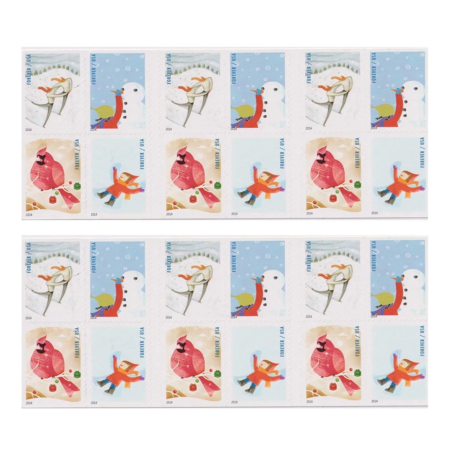 2014 Winter Fun Forever First Class Postage Stamps Foreverstamp