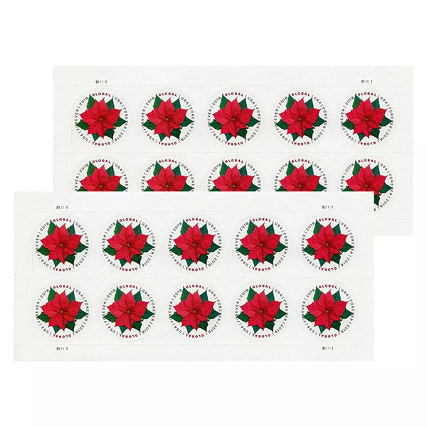 2018 Global Poinsettia International  First Class Forever US Postage Stamps Foreverstamp