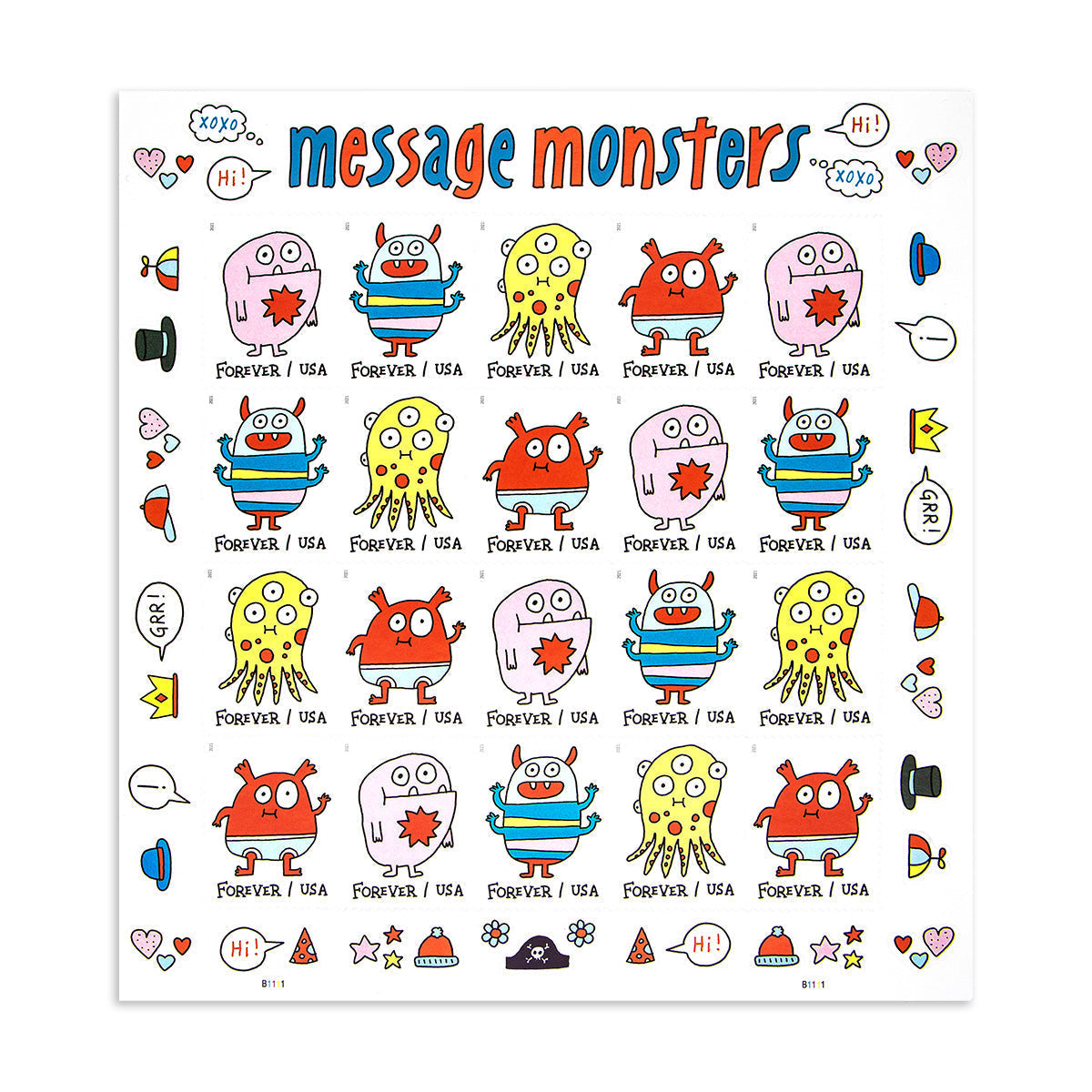 2021 Message Monsters Forever First Class Postage Stamps Foreverstamp