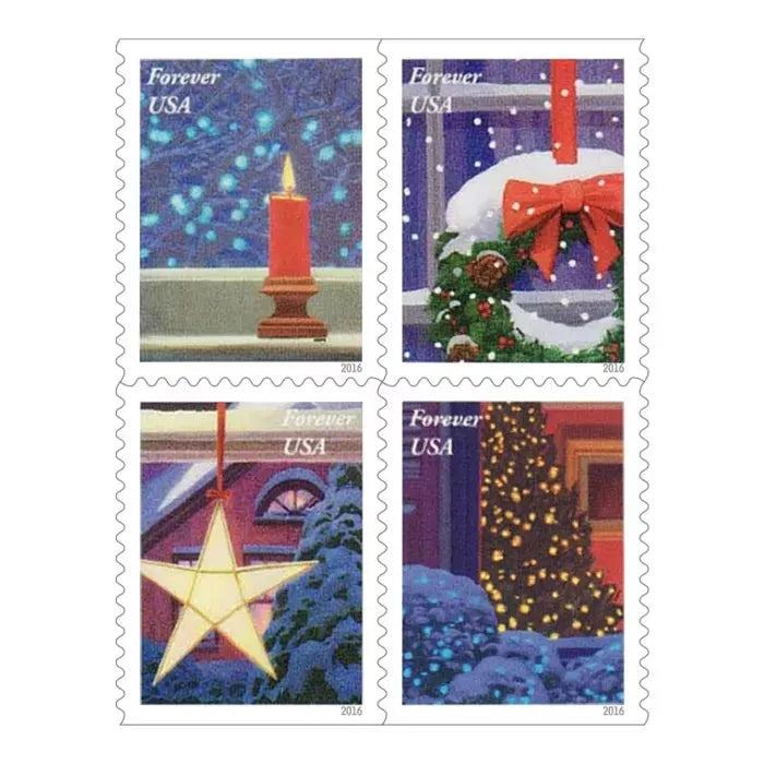 2016 Holiday Windows Forever First Class Postage Stamps Foreverstamp