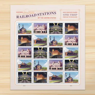 2023 Classic Railroad Stations Forever First Class Postage Stamps Foreverstamp