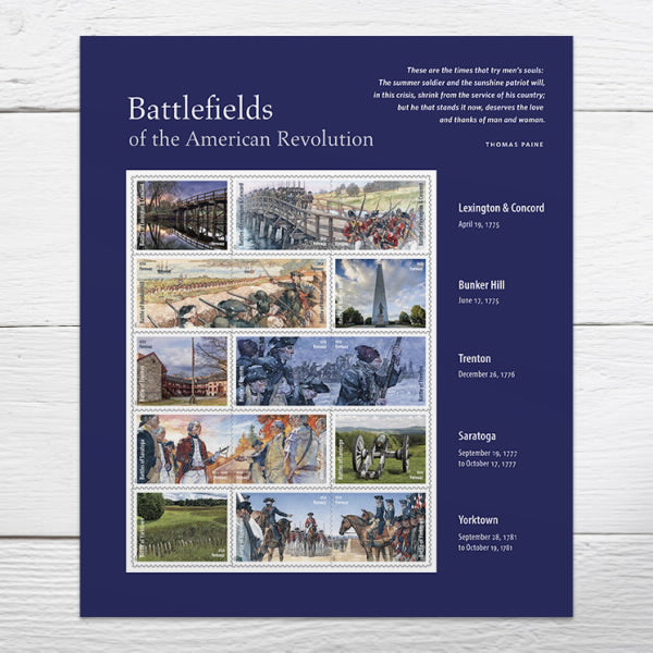 2025 Battlefields of the American Revolution Forever First Class Postage Stamps USPostageHub