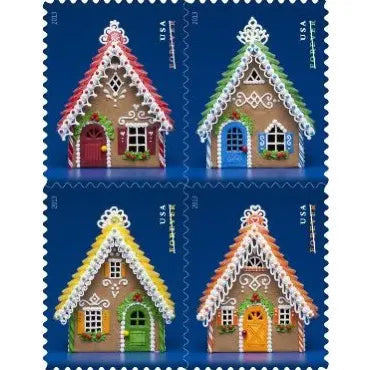 2013 Contemporary Christmas: Gingerbread Houses  Forever First Class Postage Stamps Foreverstamp