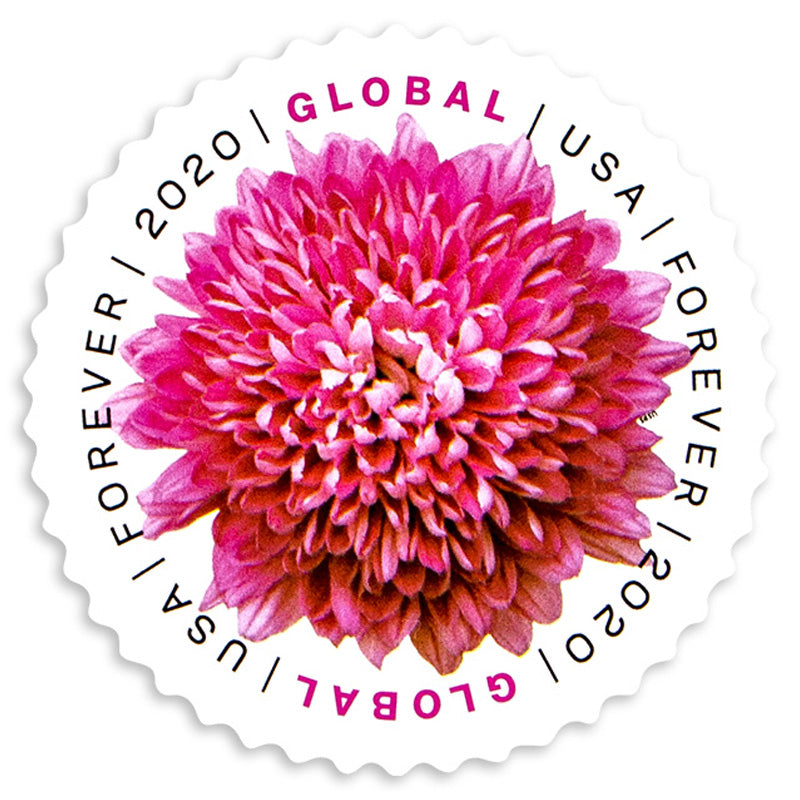 2020 Global Chrysanthemum International  First Class Forever US Postage Stamps Foreverstamp