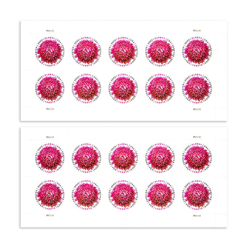 2020 Global Chrysanthemum International  First Class Forever US Postage Stamps Foreverstamp