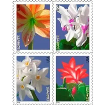2014 Imperforate Winter Flowers Forever First Class Postage Stamps Foreverstamp