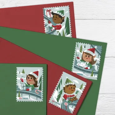 2022 Holiday Elves Forever First Class Postage Stamps Foreverstamp