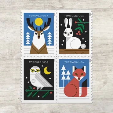 2023 Winter Woodland Animals Forever First Class Postage Stamps Foreverstamp
