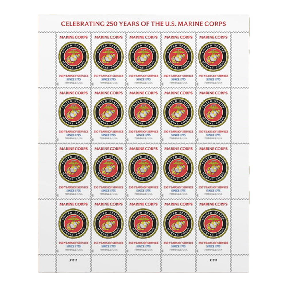 2025 U.S. Marine Corps of 20 250th  Forever First Class Postage Stamps USPostageHub