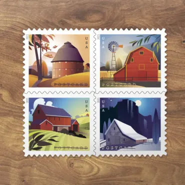 2021 Barns Postcard Forever First Class Postage Stamps (For Postcard Only) Foreverstamp