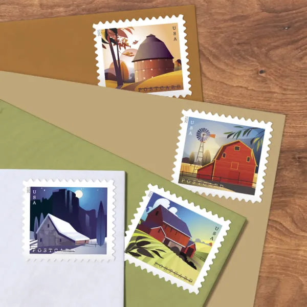 2021 Barns Postcard Forever First Class Postage Stamps (For Postcard Only) Foreverstamp
