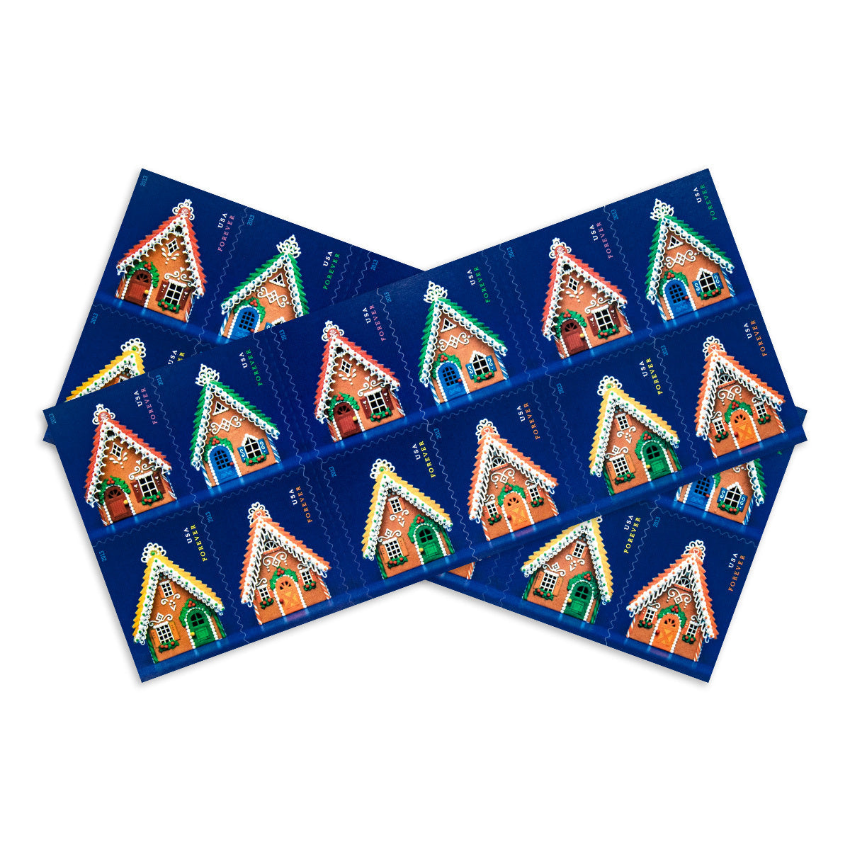 2013 Contemporary Christmas: Gingerbread Houses  Forever First Class Postage Stamps Foreverstamp