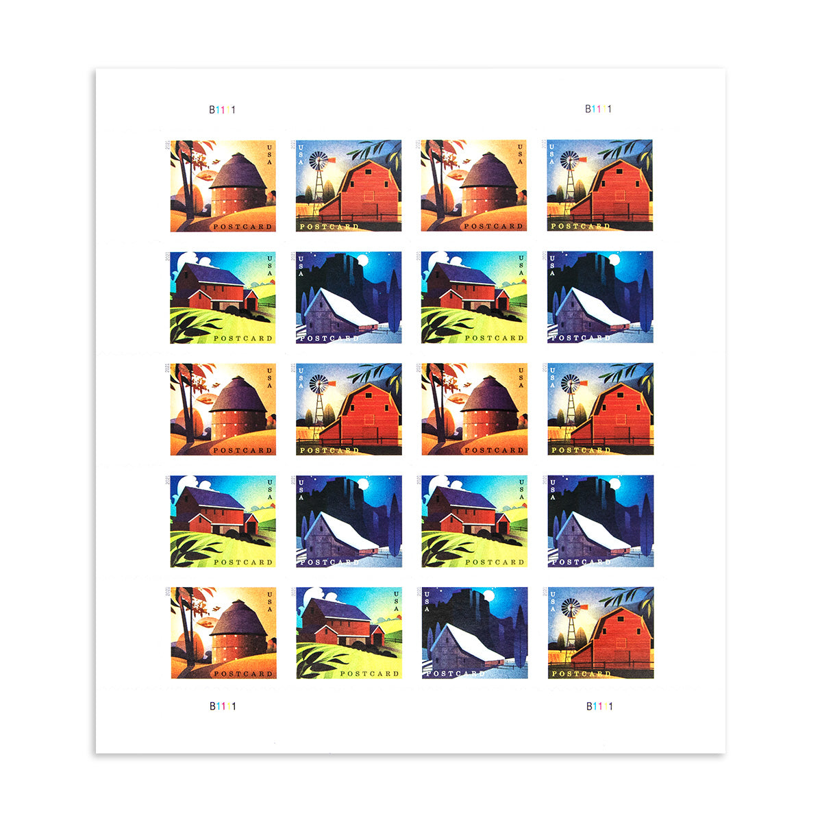 2021 Barns Postcard Forever First Class Postage Stamps (For Postcard Only) Foreverstamp
