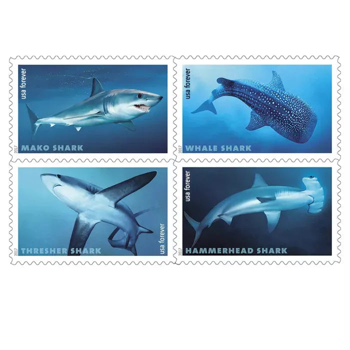 2017 Sharks Forever First Class Postage Stamps Foreverstamp