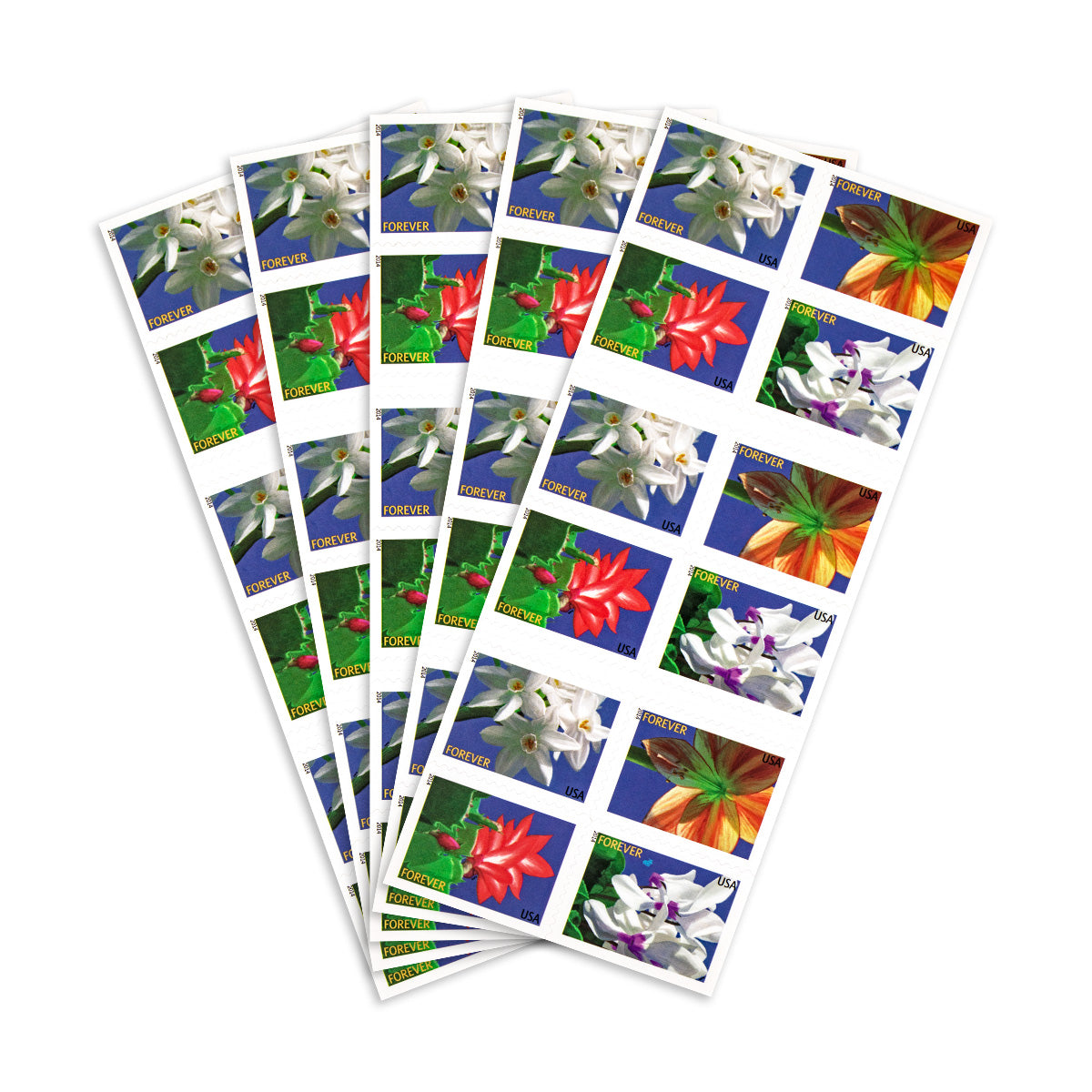 2014 Imperforate Winter Flowers Forever First Class Postage Stamps Foreverstamp
