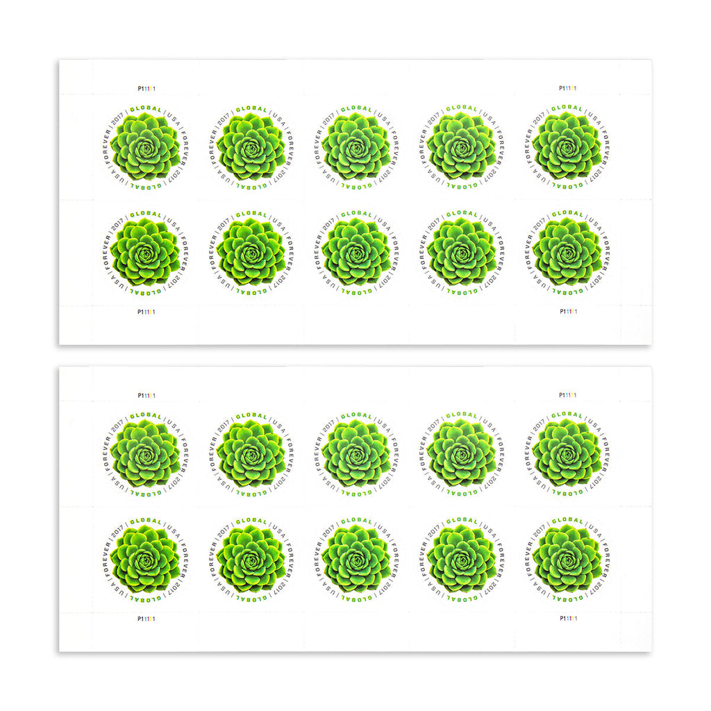 2017 Global Green Succulent  Forever First Class U.S Postage Stamps Foreverstamp