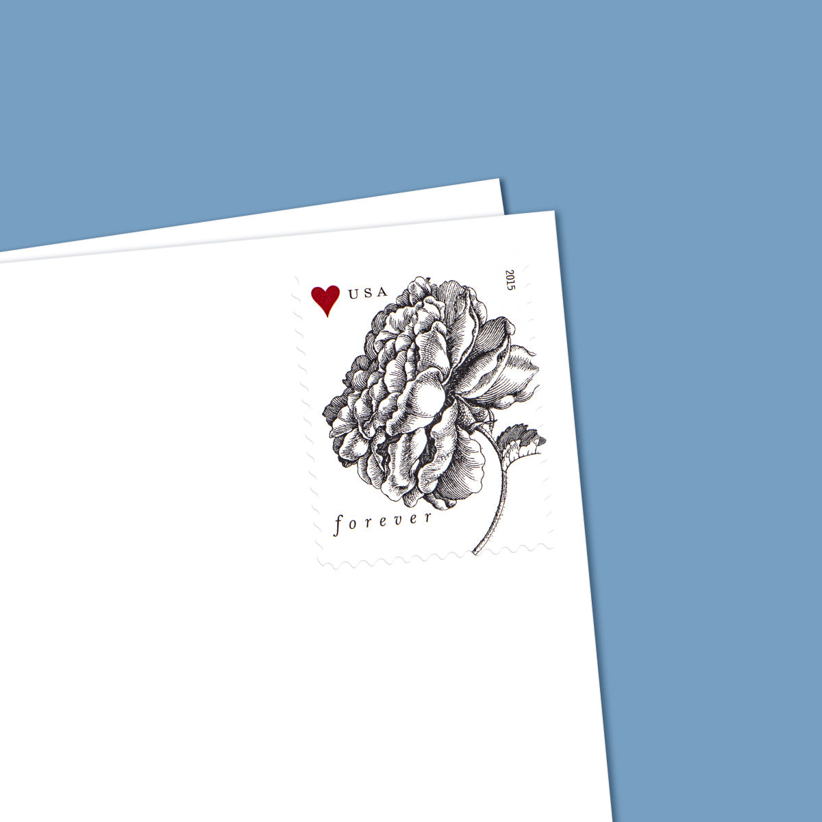 2015 Engraved Vintage Rose Forever First Class Postage Stamps Foreverstamp