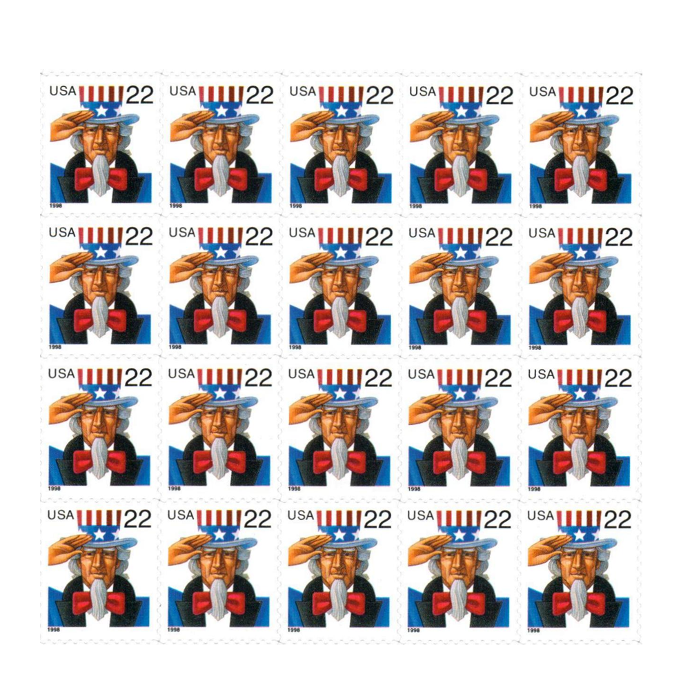 1998 22c Uncle Sam First Class Postage Stamps (Value Stamp Not Forever) Stamp Online Store