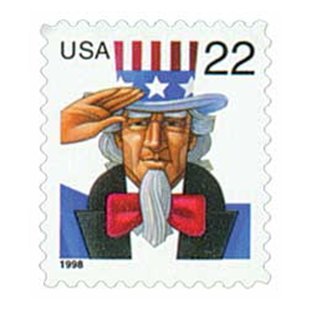 1998 22c Uncle Sam First Class Postage Stamps (Value Stamp Not Forever) Stamp Online Store