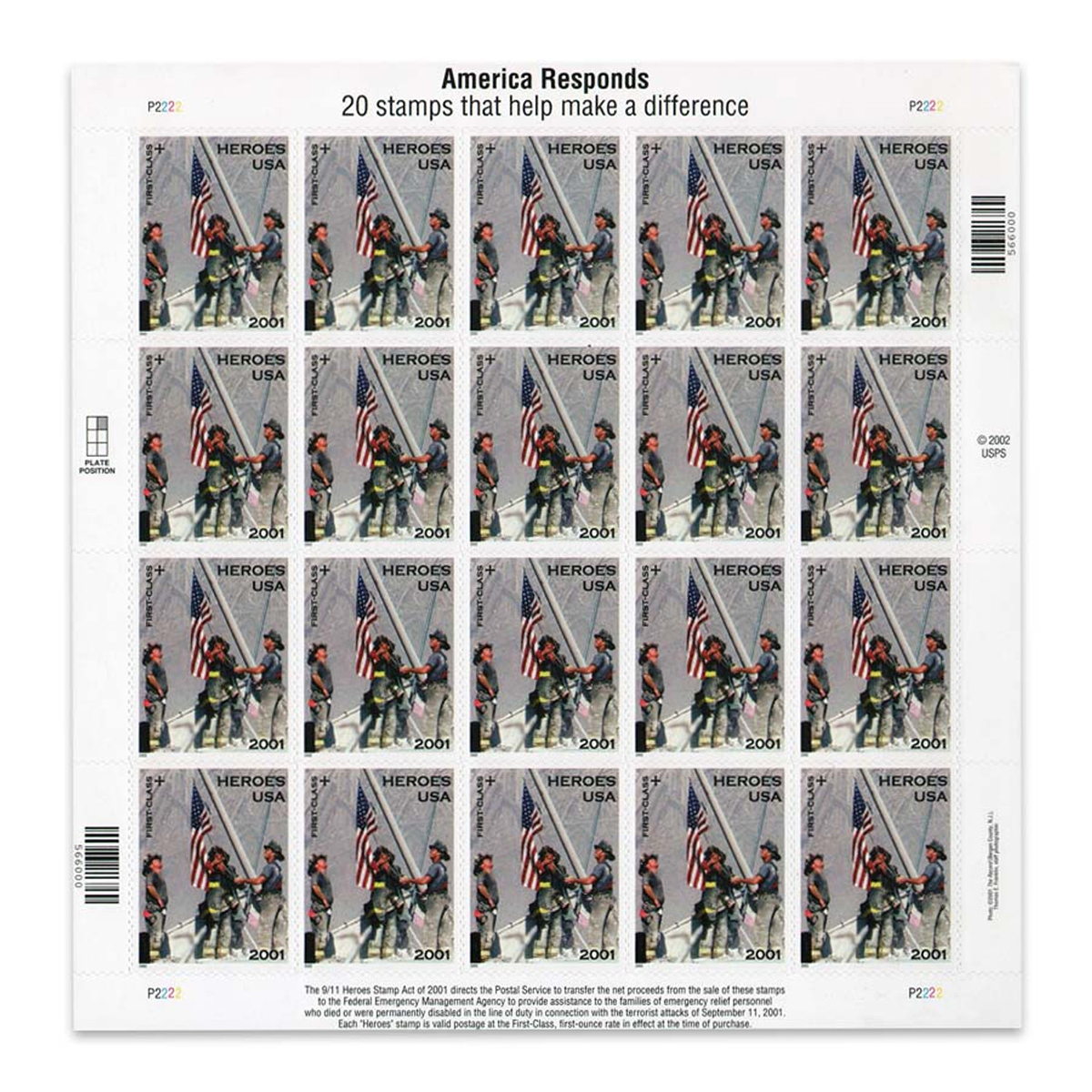 2001 US America Responds First Class Postage Stamps Stamp Online Store