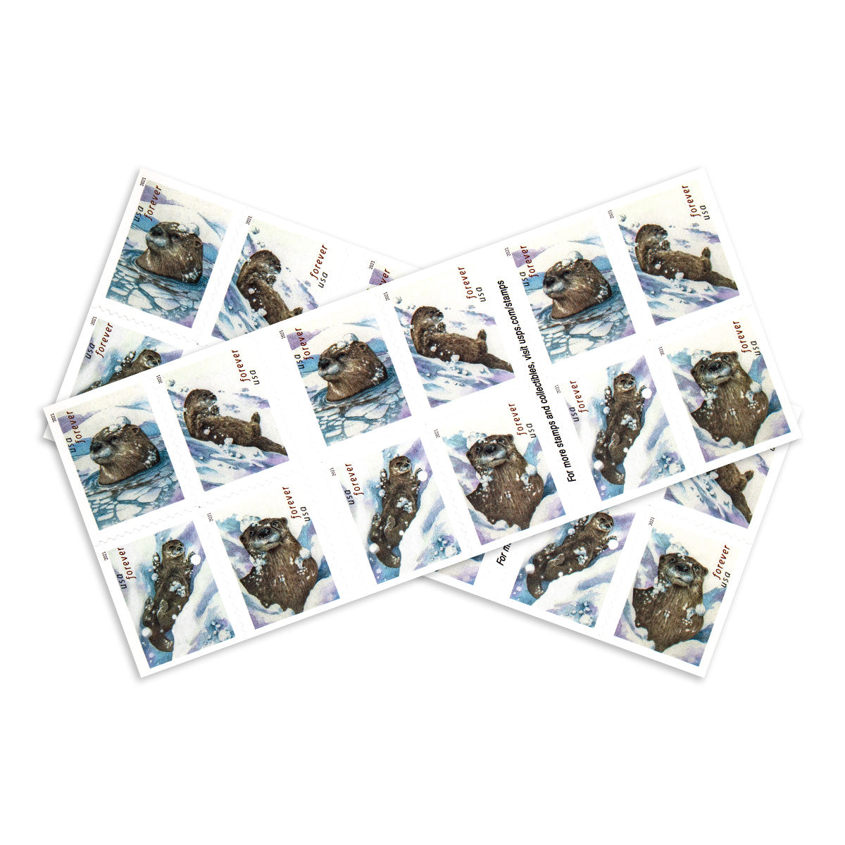2021 Otters in Snow Forever First Class Postage Stamps Foreverstamp