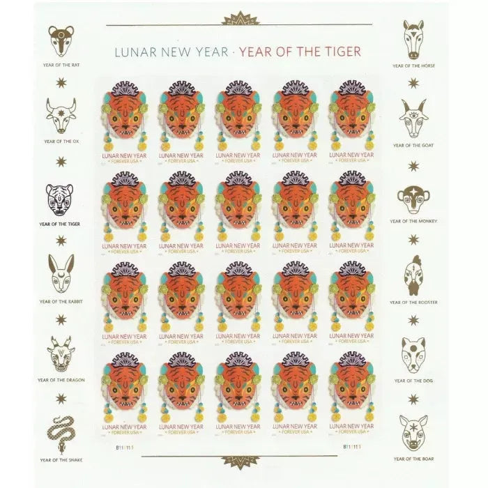 2022 Year of the Tiger Stamp Celebrates Lunar New Year Forever First Class Postage Stamps Foreverstamp