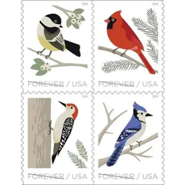 2018 Birds in Winter Forever First Class Postage Stamps Foreverstamp