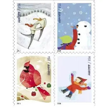2014 Winter Fun Forever First Class Postage Stamps Foreverstamp