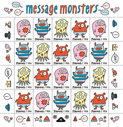 2021 Message Monsters Forever First Class Postage Stamps Foreverstamp