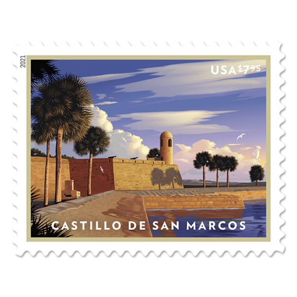 2021 USPS Castillo de San Marcos Priority Mail Postage Stamps lumauv