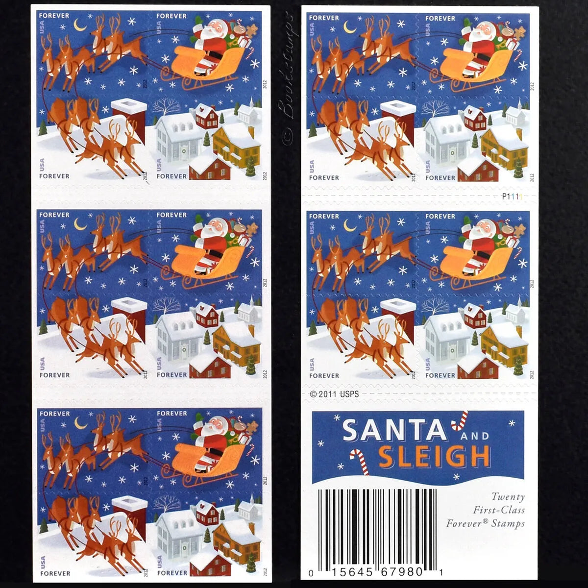 2012 Santa and Sleigh Forever First Class Postage Stamps Foreverstamp