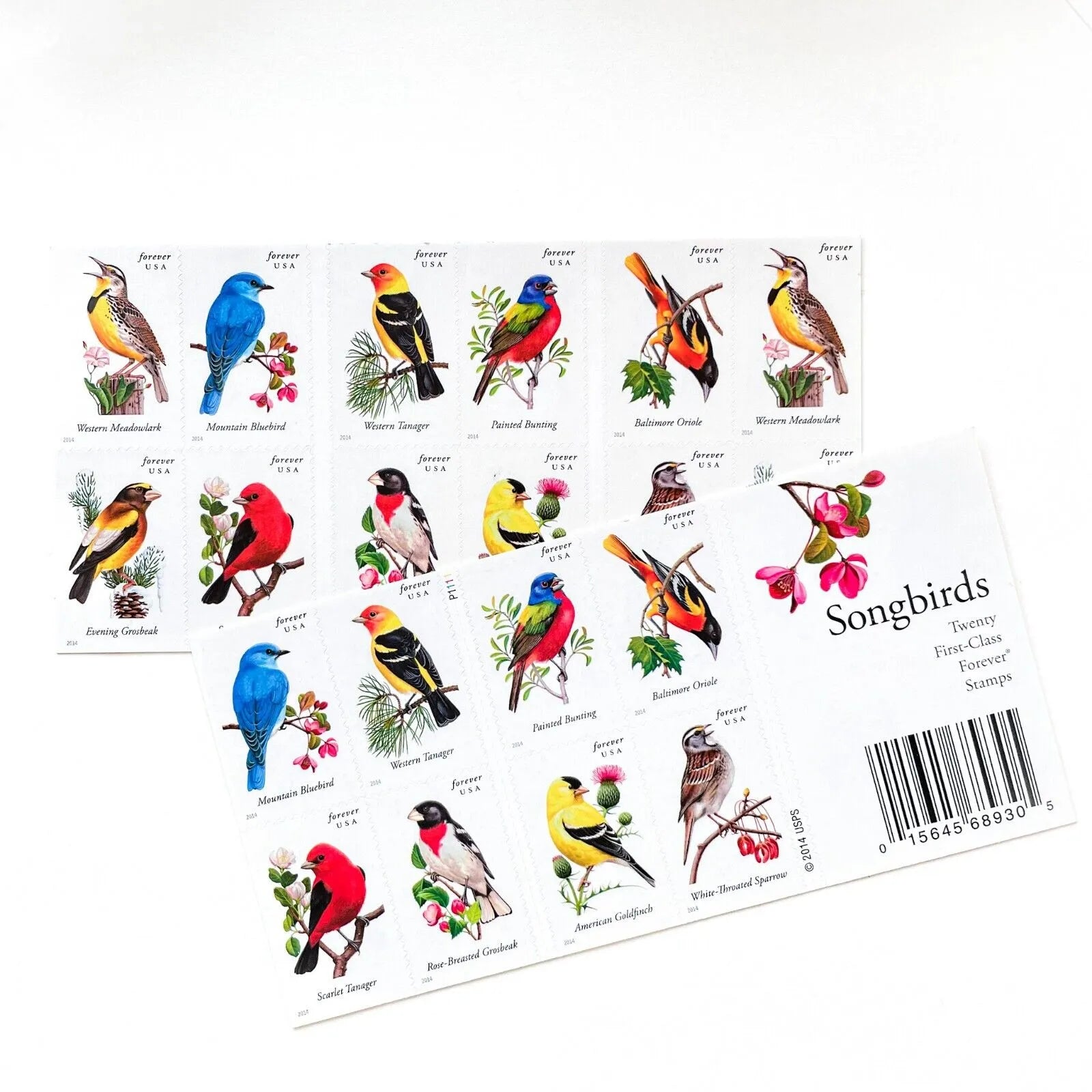 2014 Imperforate Songbirds Forever First Class Postage Stamps Foreverstamp